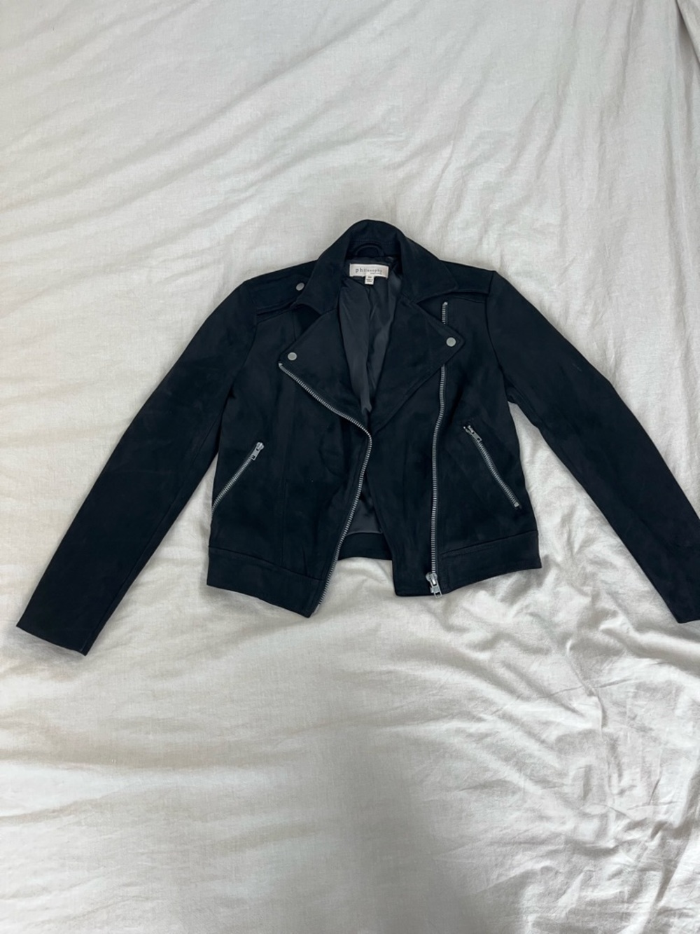 Philosophy Black Faux Suede Moto Jacket